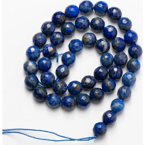 Wholesale Faceted Blue Lapis Lazuli Natural Stone 6mm 8mm 10mm Loose Beads Needlework for Jewelry Making DIY Bracelet Necklaces