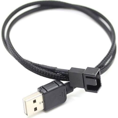 Adapter Cable for 5V JETTING New 50cm Adapter Cable USB A male to Fan 3-Pin 3pin /4-Pin 4pin