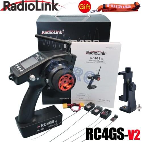 NEW RadioLink RC4GS V2 2.4G 4CH 400M Distance Remote Controller Transmitter + R6F/R6FG/R7FG/R4FGM Gyro Receiver for RC Car Boat