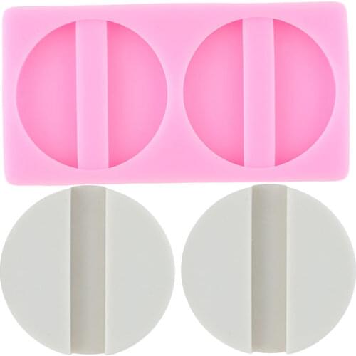 Blank Round Circle Straw Topper Silicone Mold Chocolate Candy Fondant Cake Decorating Tools DIY Craft Keychain Epoxy Resin Mould