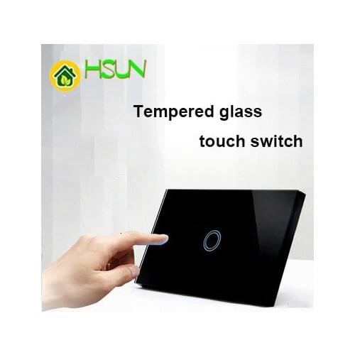 120 type US Standard Touch screen Switch 1 Gang Glass Touch Switch 110-240V Light Sensor Waterproof Switch Wall remote control