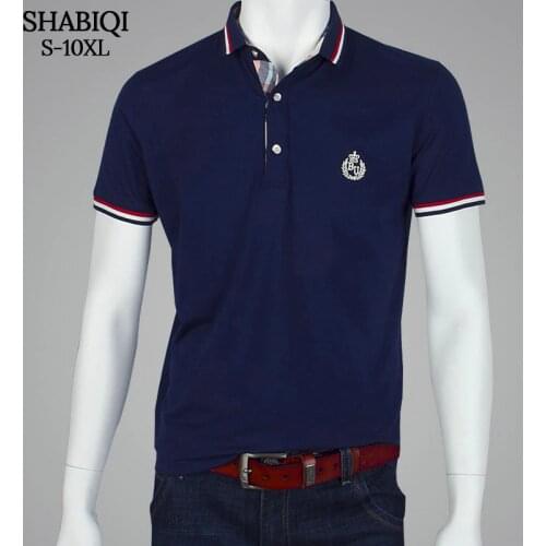 SHABIQI Brand clothing 2019 New Men Polo Shirt Men Business & Casual solid male polo shirt Short Sleeve Embroidery polo shirt