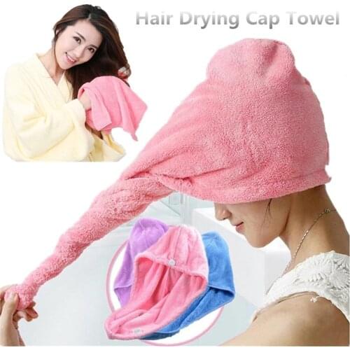 60*25CM Microfibre After Shower Hair Drying Wrap Womens Girls LadyS Towel Quick Dry Hair Hat Cap Turban Head Wrap Bathing Tools