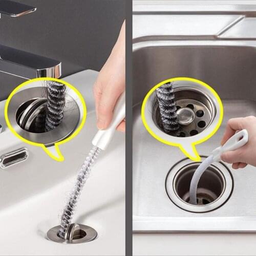 Pipeline Dredging Brush Bathroom Toilet Sewer Cleaning Plastic Hook Home Drain Dredge Device Tool Kitchen Hair Cleaner Accessory