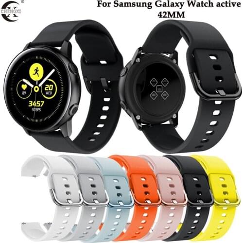 Silicone Sport Watch Band For Galaxy Watch Active Smart Watch Srap For Samsung Galaxy watch 42mm 40mm Gear S2 Classic Strap 20