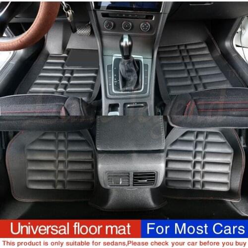 Universal Car Floor Mats leather Auto Classic Design Car Interior Foot Mats Fit Most Cars