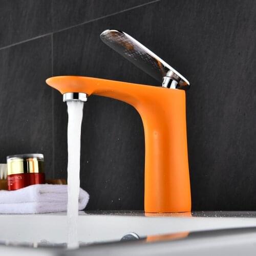 Vidric New arriva Brass White Baking finish basin Faucet / Fashion 6 Colors Hot and Cold Water Mixer Tap White tap Bathroom Basi