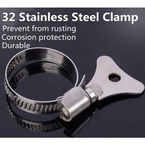 Stainless Steel Clamp with Wrench Hose Connection of Car Wash Nozzle Clamp Throat Band Diameter 20mm-32mm