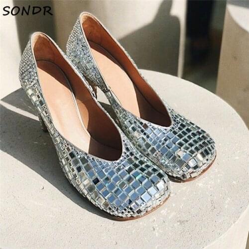 Luxury Crystal Bling Bling Women Pumps Fashion Designer High Heels Wedding Pumps Runway Shoes 2021 Sexy Ladies Party Shoes Woman