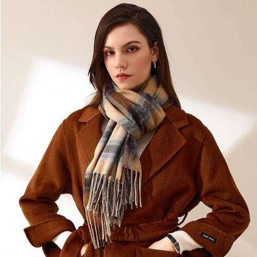 2021 Winter Scarf Women New Sweet Imitation Cashmere Warm Flow Soviet Checkered women Scarf