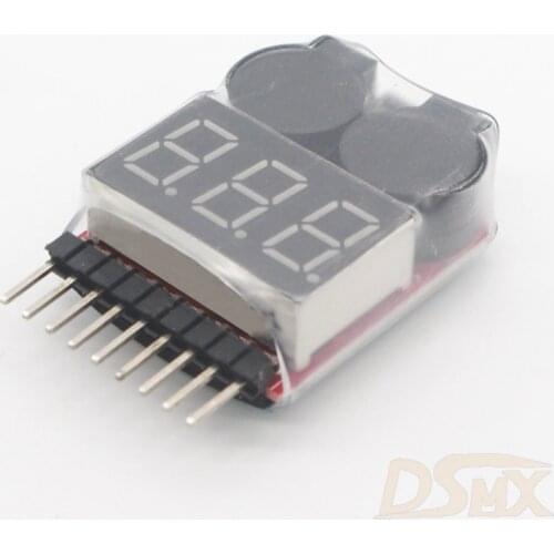 1-8S Lipo/Li-ion/Fe RC helicopter airplane boat etc Battery Voltage 2 IN1 Tester BB Low Voltage Buzzer Alarm hsp 94123