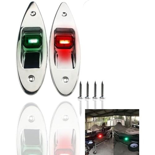 1 Pair LED Flush Mount Marine Boat RV Yacht LED Side Navigation Lights 12V Nature White LED "5050" 0.5W Lamp Accessories