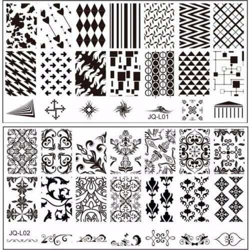 2 PCS 6*12cm Nail Stamping Plates DIY Image Konad Nail Art Manicure Templates Stencils Salon Beauty Polish Tools 2018 Hot