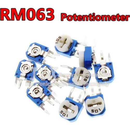 20PCS RM063 Trimmer Potentiometer Adjustable Resistor 500R 1K 5K 10K 20K 50K 100K 200K 500K 1M RM-063 Variable Resistors