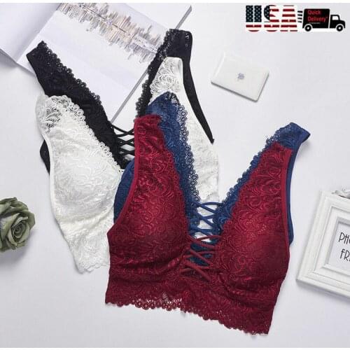 2019 Women Sexy Lace Bras Intimates Lace Push-up Bra Padded Vest Bralette Crop Tops Underwear