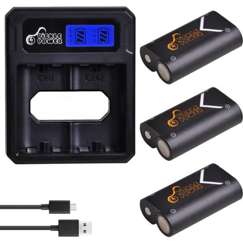 3pcs 2500mAhBattery Pack+LCD Dual USB Charger for Xbox One/Xbox One S/Xbox One X/Xbox One Elite Wireless Controller