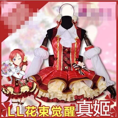 Anime Cosplay Costume lovelive Japanese Style Flower Awaken Maki Nishikino Dress Full Sets Short Dress Z