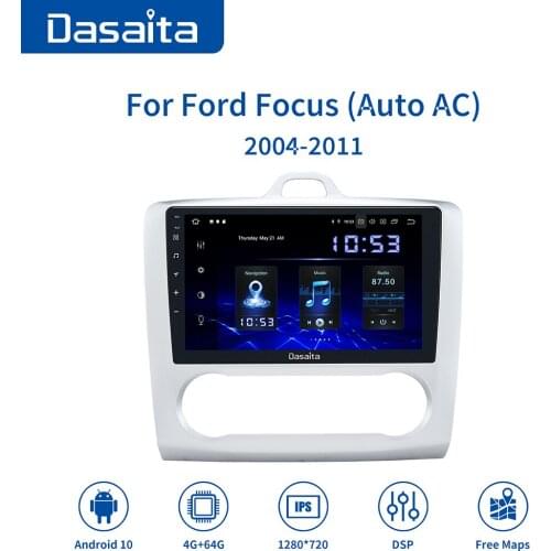 Dasaita 9" IPS Screen Car Radio Android 9.0 GPS Autoaudio for Ford Focus2 2004 2005 2006 2007 2008 2009 2010 2011 DSP 64G ROM