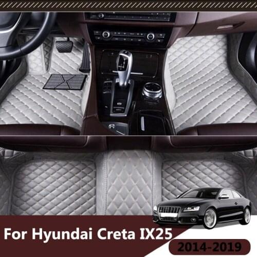 Car Floor Mats For Hyundai Creta IX25 2019 2018 2017 2016 2015 2014 Car Interior Accessories Leather Waterproof Car-styling