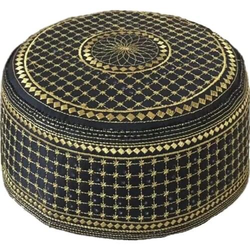 Black Kippot Prayer Hats Mens Muslim Islamic Turkish Indian Prayer Hats Caps Kippah Topi Kufi Prayer Namaz Beanie Gorro Musulman