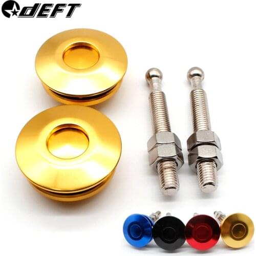 DEFT 2Pcs Car Engine Bonnets Lock Push Button Billet Hood Pins Lock Clip Kit Car Quick Release Latch Engine Bonnets Lock