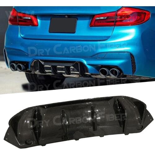 Dry Carbon Fiber/FRP Rear Lip Diffuser for BMW 5 Series F90 M5 2017 2018 2019 Fins Shark Style Skid Plate Car Bumper Guard