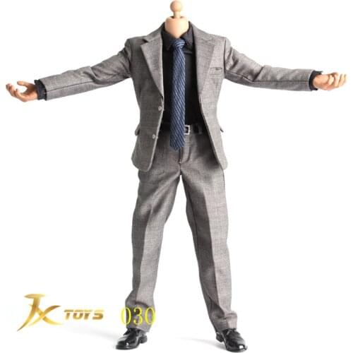 1/6 Scale Figure Dark Grey Suitable Suit Set Model for 12" Male Action Figure Body DIY