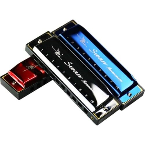 Harmonica 10 Holes 20 Tones Blues Jazz Rock Folk Chromatic harmoni Music Musical Instrument Diatonic Mouth Harp Swan 6 Colors