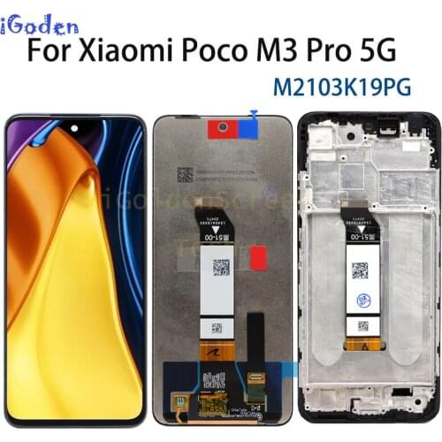 IPS 6.5" For Xiaomi Poco M3 Pro 5G Dispaly With Frame M2103K19PG Touch Panel Screen Assembly Tela For Poco M3 Pro 5G LCD
