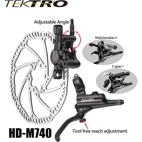 TEKTRO HD-M740 Brake Set 293g/wheel MTB Hydraulic Disc Brake Forged Aluminum Dual Piston Lever + Caliper for Confident Braking