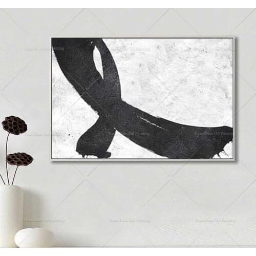 Beautiful Chinese Ink Style Oil Pianting Bright Handpainted Abstract Painting For Living Room Home Decor