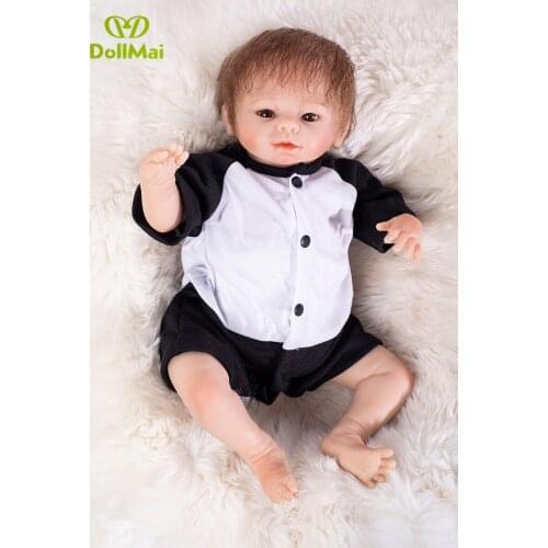 Boy dolls reborn 46cm soft silicone reborn baby dolls toys for children gift bebes reborn poupee gift bonecas