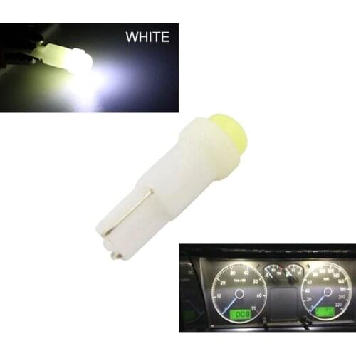 50Pcs White 12V Mini 3D T5 74 2721 LED Bulbs Super Bright COB Chips Lamp For Car Dashboard Instrument Lights Dome Lights
