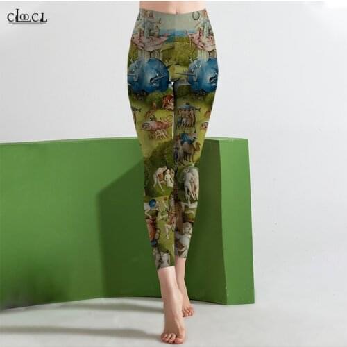 CLOOCL Womens Leggings EUR Religion Art Printed Yoga Pants High Waist Elasticity 3D Legging for Women Fitness Pants