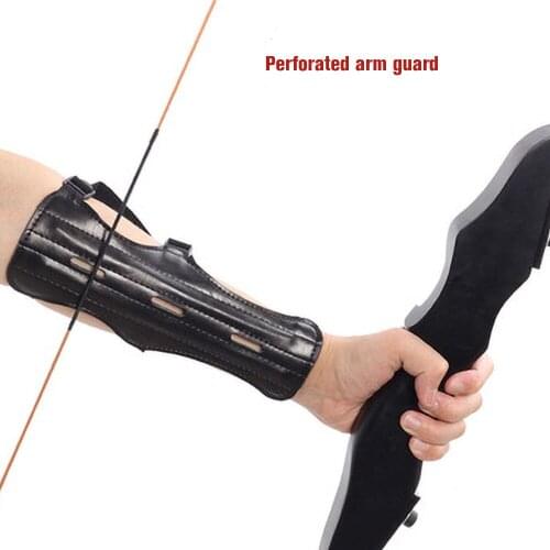 Bow And Arrow With Hole Leather Arm Guard Shooting Sports Protective Gear Traditional Beautiful Hunting Bow Protection Arm