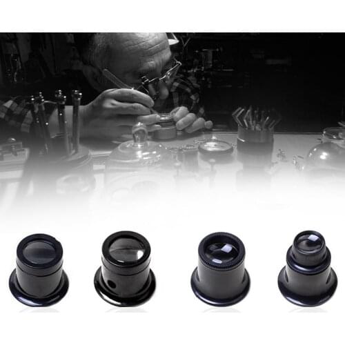 4Pcs Watch Magnifier Tool Optical Glass Loupe Plastic Kits Jewelry Watch Repair Lens Eye Monocular Set #262