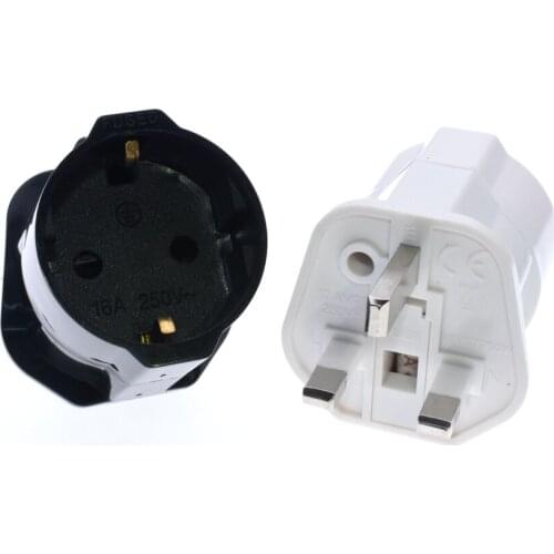 Multifunctional EU to UK Plugs Adapter EU to UK Plugs Power Converter Plugs 2 Pin Socket EU to UK Travel Adapter