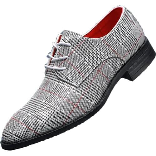 Men Classic Business Shoes Luxury Design Fashion Pointed Toe Lace-Up Formal Wedding Shoes Canvas Male Footwear Plus Size 38-48