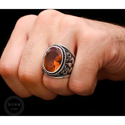 Handmade Sterling Silver Ring for Men With Sultanite Stone: Multi Color Stone That Changes Color Depend On Lighiting