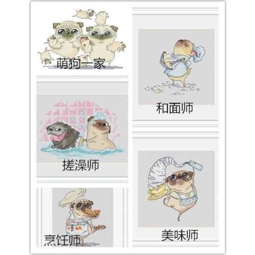 Counted Cross Stitch Kit Cross Stitch DIY Needlework Counted Chinese Cross-stitch Kits For Embroidery a Cross Crafts dogs