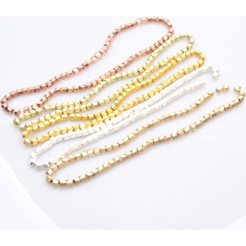 Natural Stone 6mm Hematite Colorful Non-magnetic Polygon Loose Beads Energy for Jewelry Making DIY Bracelet Necklace Accessories