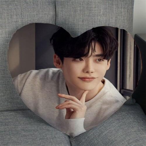Hot Sale Custom Actor Lee Jong Suk Heart Shape Pillow Covers Bedding Comfortable Cushion/High Quality Pillow Cases
