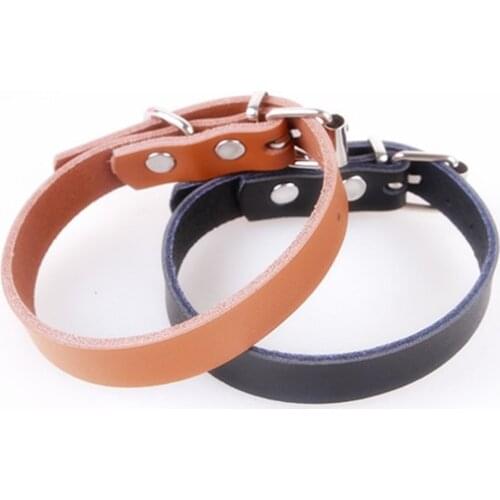 Pet Dog Collar dog leash running Neck Strap traction rope dog cat Collar Cowhide PU Leather Pet products Teddy Bibi Poodle chain