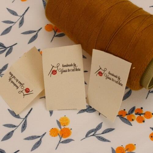 Personalised, Handmade Love Heart, Fold Cotton Fabric, Sewing Labels, Knitting, Crochet Gift(MD5010)