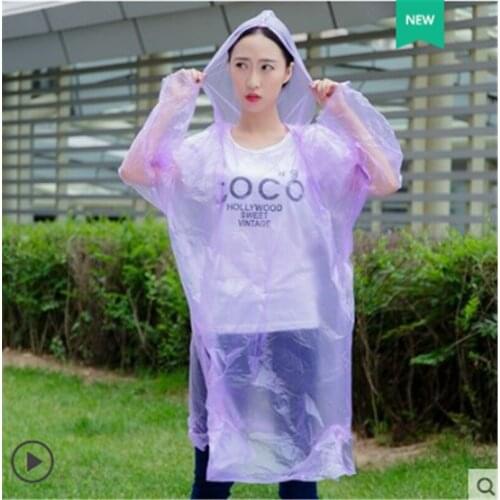 2021 New Arrival 1PC Unisex Disposable Raincoat Adult Emergency Waterproof Hood Poncho Travel Camping Must Rain Coat