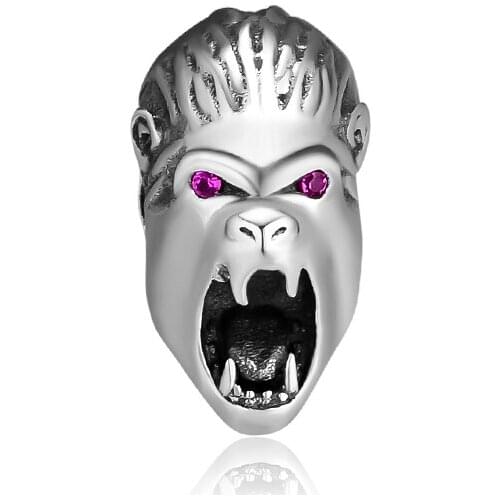 Fits Pandora Charms Bracelets Orang Head Beads 100% 925 Sterling-Silver-Jewelry Free Shipping DIY Making