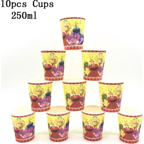Sesame Street Party Supplies Elmo Theme DisposableTableware Cup Supplies Party Decoration baby Supplies Birthday Decoration10pcs