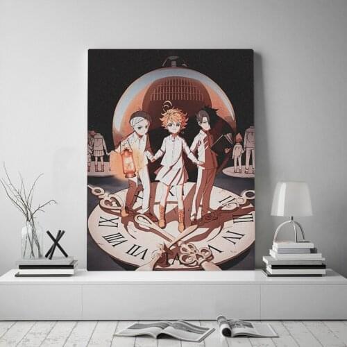 Promise Neverland Retro Anime Poster Wall Art Canvas Painting Nordic HD Prints Wall Pictures for Living Children Room Decoration