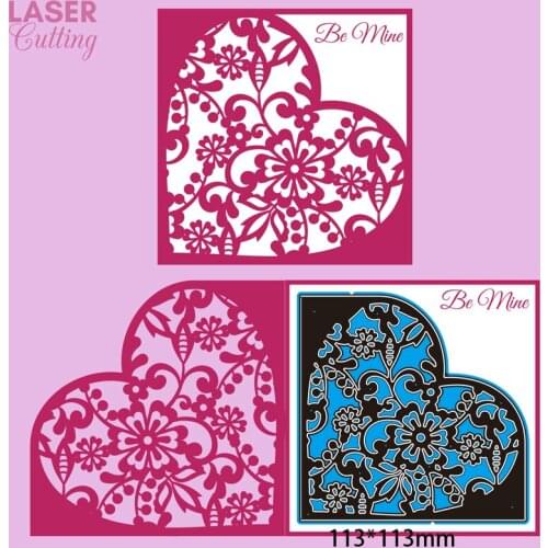 Cutting Metal Dies Hollow Flower Heart Grid New Stencils DIY Scrapbooking Paper Cards Craft Making Craft Decoration 113*113mm