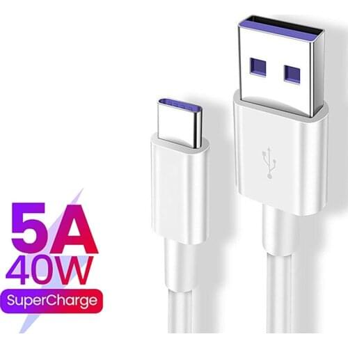 5A Fast Charging White USB Cable Type C For HUAWEI P30 P7 P8 P9 P10 for Samsung S10 S9 S8 Xiaomi Redmi Data Cable